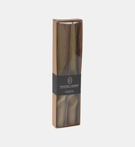 Home and Styling Antarcite Twisted Candle 2-piece Set, Camel, Packshot View