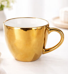 Home Deco and More Metallic Porcelain Gold Mug, Packshot View