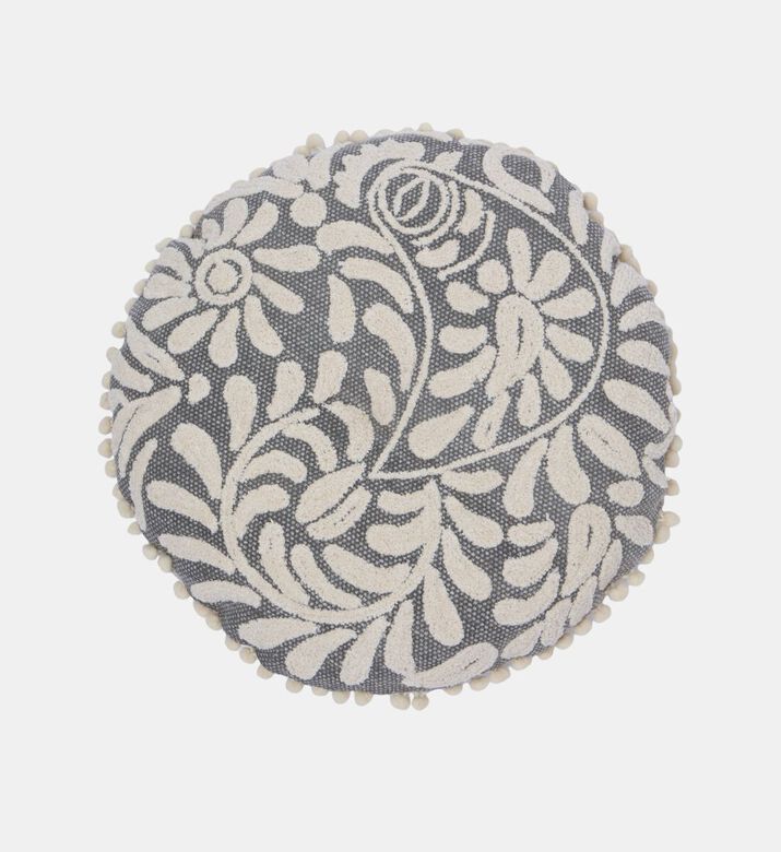 Home Deco and More Ayla Handloom Tufted Cushion 40 Cm, Grey, Packshot View