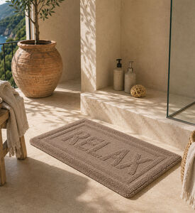 Home Deco and More Relaxed Tufted Bathroom Mat, Brown, Packshot View