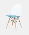 Plastic Wood Legs Contrasted Chair
