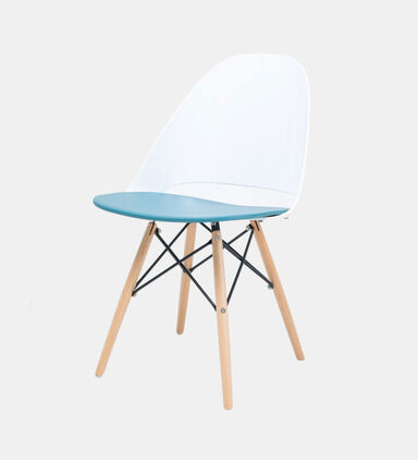 Plastic Wood Legs Contrasted Chair