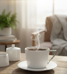 Guy Degrenne Porcelain Lungo Cup Saucer Set, Packshot View