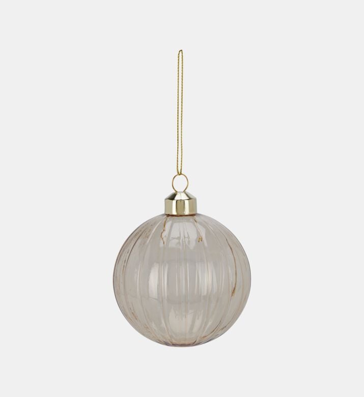 Home Deco and More Xmas Ball Glass, White, Packshot View