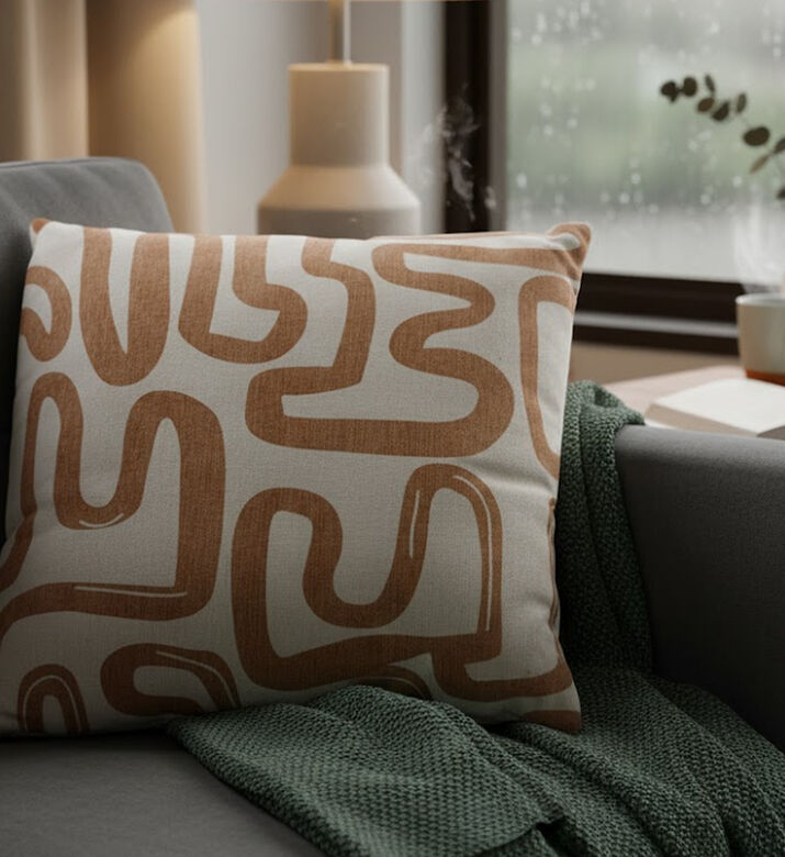 Home Deco and More Cotton Abstract Design Cushion, Packshot View