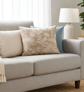 H and S Collection Palm Tree Design Cushion, Packshot View