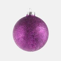 Ball Glass Glitter Dark Purple Diameter - 12 Cm