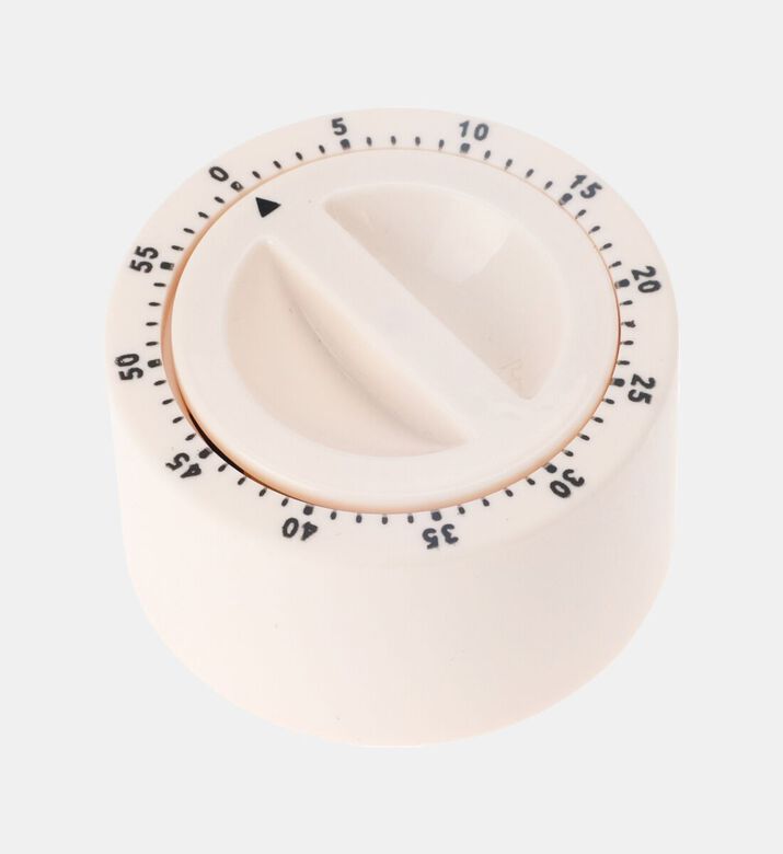 Excellent Houseware Rubber Coating Round Egg Timer, White, 7-cm, Packshot View