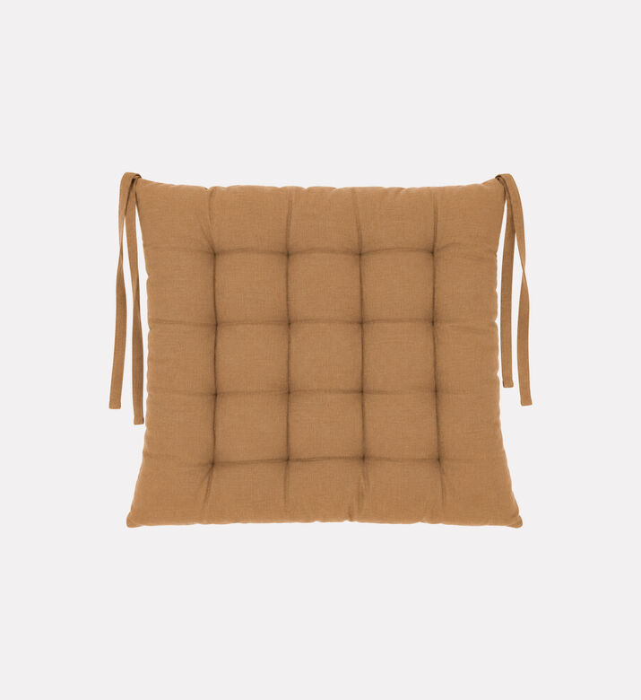 Home Deco and More Cotton Solid Chair Pad, Brown, Packshot View
