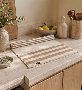 Home Deco and More Arissa Cotton Reversible Kitchen Rug, Grey, 60x90-cm, Packshot View