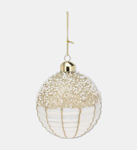 Home Deco and More Glittery Christmas Ball Ornament, Gold, 10-cm, Packshot View