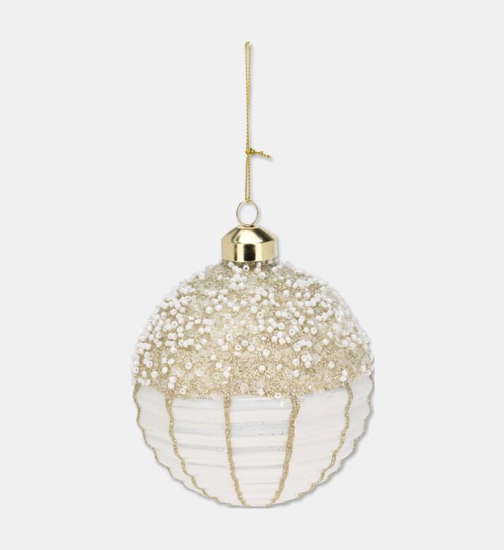 Home Deco and More Glittery Christmas Ball Ornament, Gold, 10-cm, Packshot View