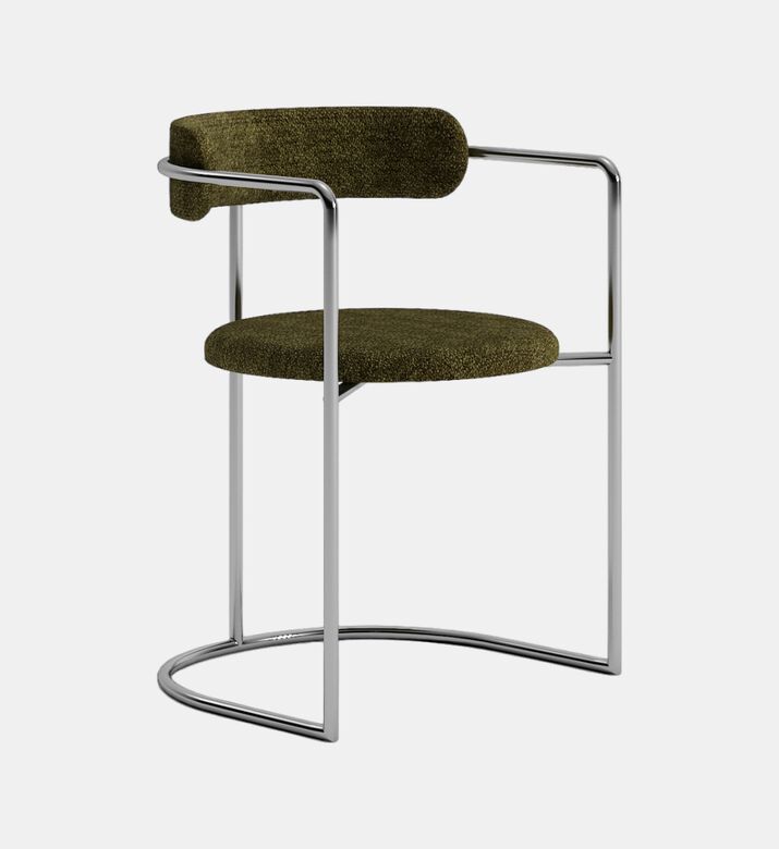 Home Deco and More Stainless Steel Round-seat Chair, Green, Packshot View