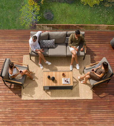 Amber Teak Wood Salon Set