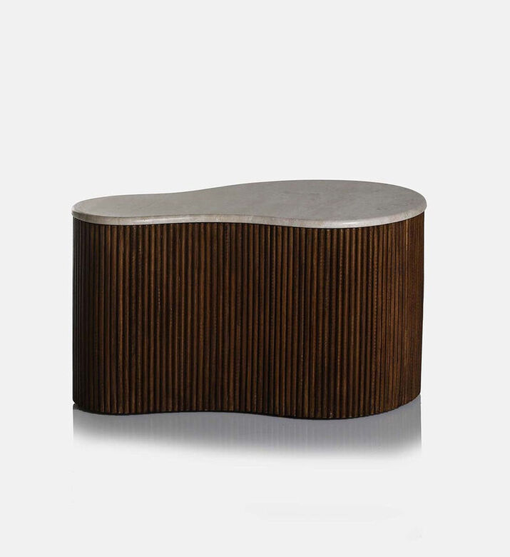 Home Deco and More Mari Travertine Top Coffee Table, Packshot View