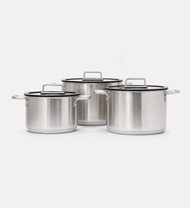 Home Deco and More Silicone-rimmed 6-piece Cookware Set, Packshot View