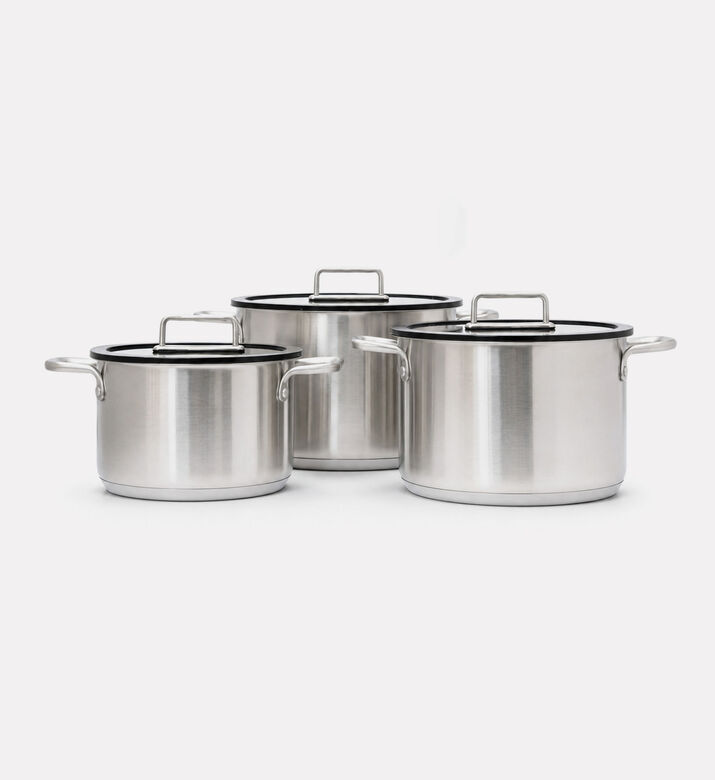Home Deco and More Silicone-rimmed 6-piece Cookware Set, Packshot View