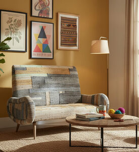 Home Deco and More Cobos Loveseat Rug Sofa, Multicolor, Packshot View