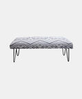 Handloom Grey Iron Legs Bench