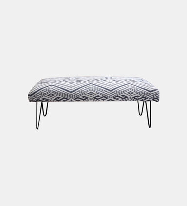 Handloom Grey Iron Legs Bench