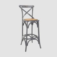 Birch Wood Cross-back Bar Stool