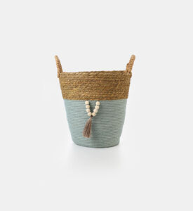 Home and Styling Straw Storage Baskets, Grey, 28-cm, Packshot View