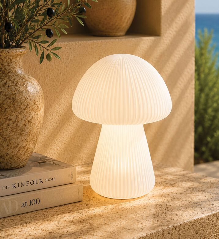 Home Deco and More Mushroom-shaped Led Light, White, 20-cm, Packshot View
