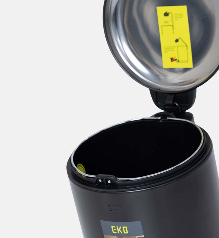 Eko Serene Stainless Steel Pedal Bin - 5 L, Black, 5-l, Packshot View