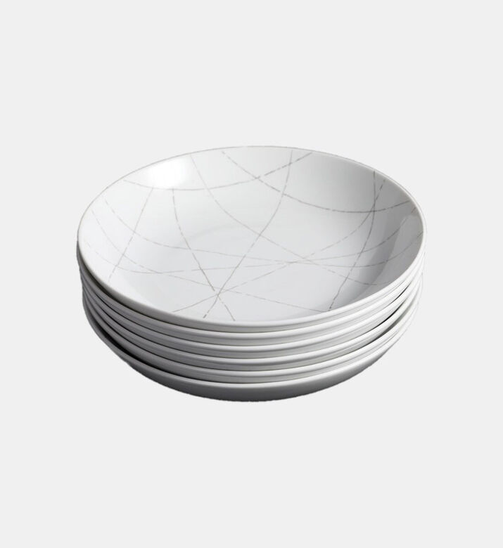 Home Deco and More Grafik Porcelain Soup Plate 6-piece Set - 20 Cm, Packshot View