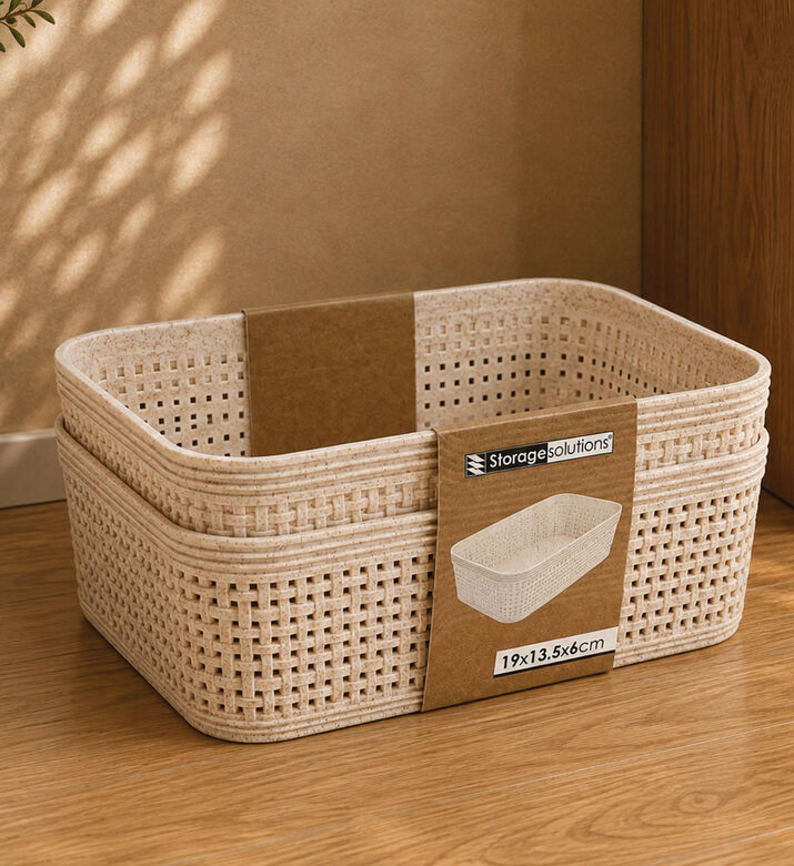 Home Deco and More Rectangular-shaped 2-piece Basket Set, Packshot View