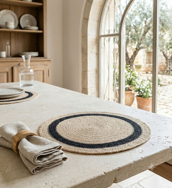 Home Deco and More Manda Seagrass Round Placemat, Packshot View