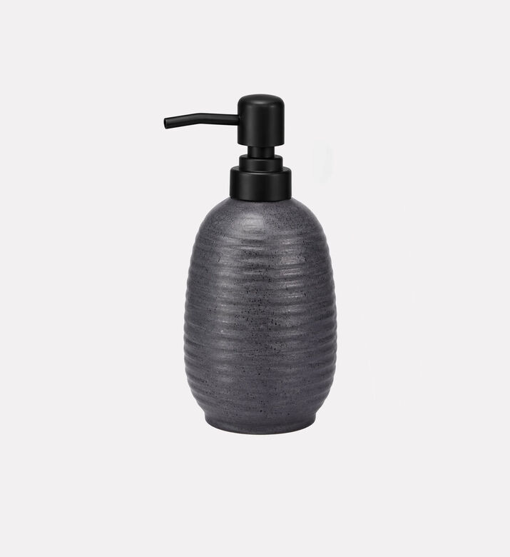 Home Deco and More Stoneware Soap Dispenser, Black, Packshot View