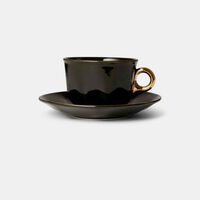 Porcelaine Gold Handle Coffee Cup