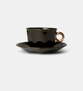 Porcelaine Gold Handle Coffee Cup