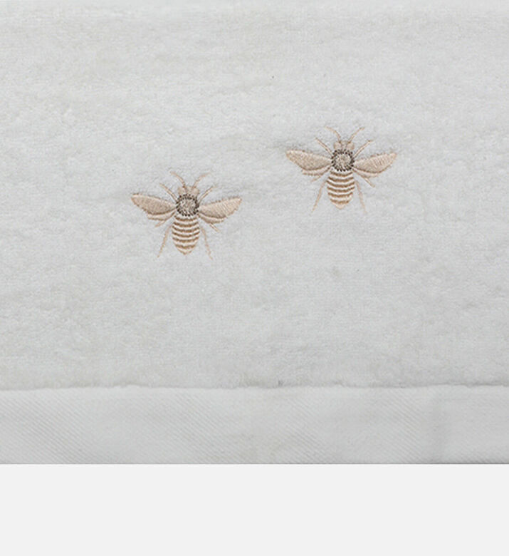 Home Deco and More Bee Cotton Terry Towel, White, 50x100-cm, Packshot View