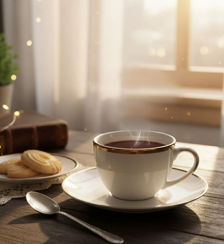 Home Deco and More Gold-rimmed Tea Cups 6-piece Set, Packshot View