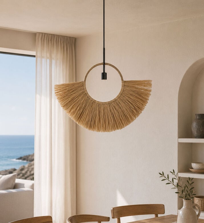 Home Deco and More Foonse Fan-shaped Lamp Pendant, Black, 5x72x67-cm, Packshot View