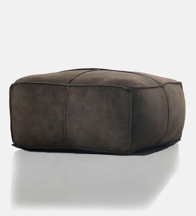 Elmer Suede Leather Square Pouf