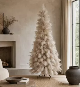 Shishi Feathery Branches Christmas Tree, Beige, 180-cm, Model View
