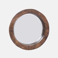 Wooden Frame Round Mirror 38x4.5x38 Cm