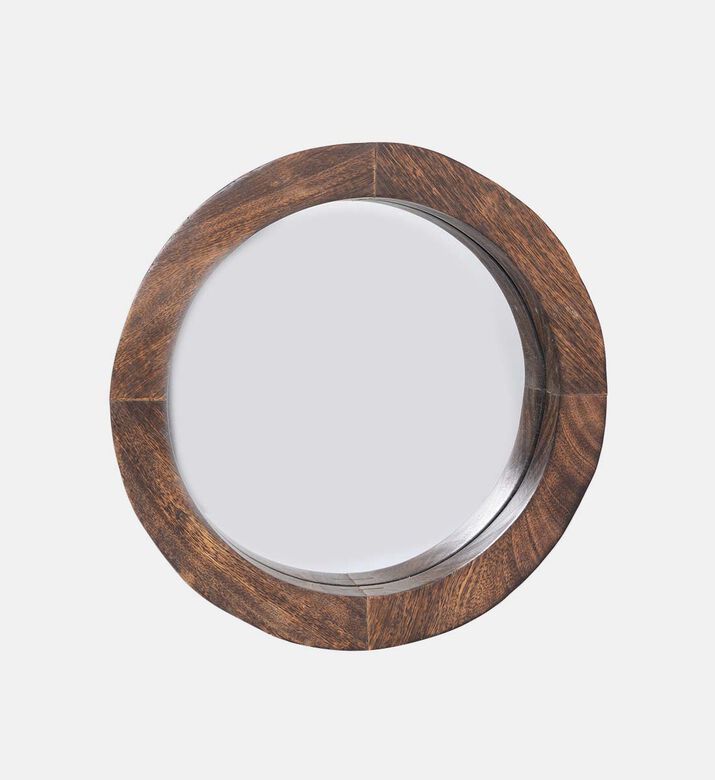 Wooden Frame Round Mirror 38x4.5x38 Cm