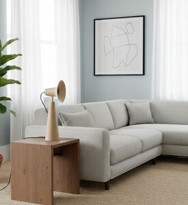 Home Deco and More Fauna 2 Pin Table Lamp, Beige, Packshot View