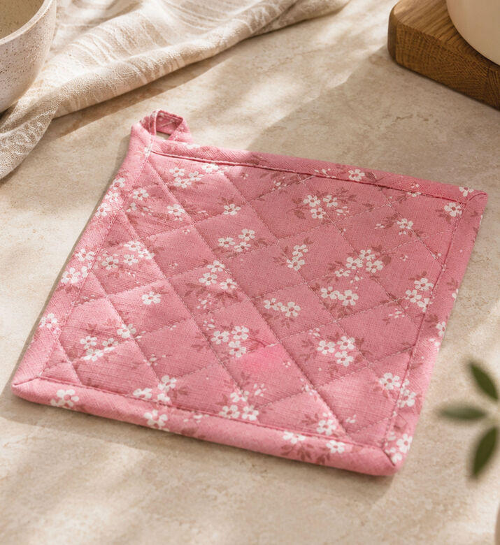 Home Deco and More Floral Design Pot Holder, Pink, Packshot View