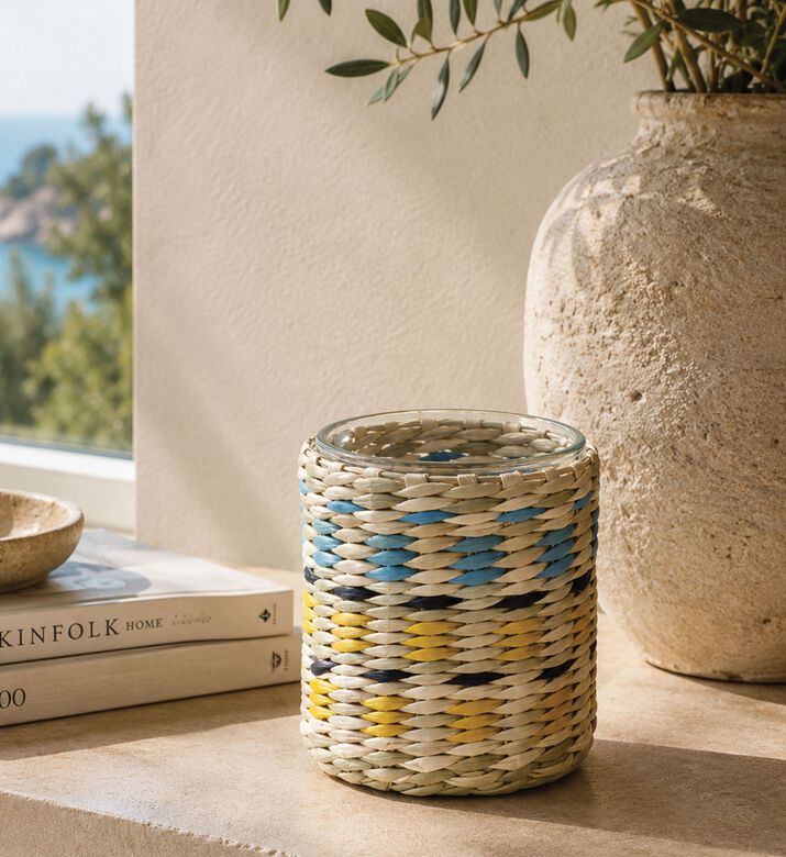 Home Deco and More Seagrass Tealight Holder 9 X 9.5 X 8 Cm, Packshot View