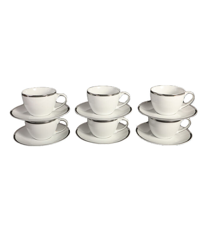Silver-rimmed Cups 6-piece Set