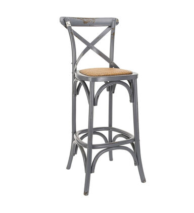 Birch Wood Cross-back Bar Stool