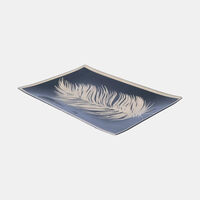 Glass Feather Rectangular Plate