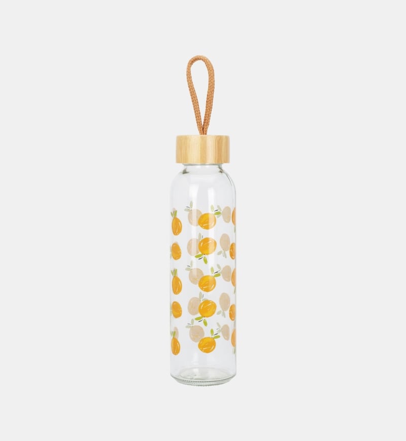Glass Fruit-print Bottle