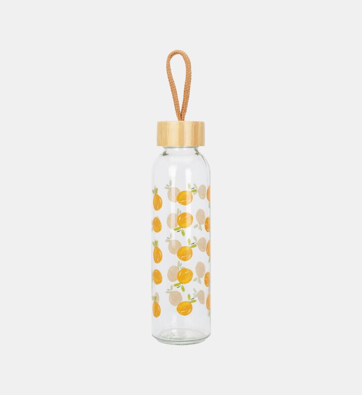Glass Fruit-print Bottle