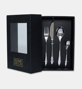 Home Deco and More Forge Stainless Steel 18/0 Shiny-finish 24 Piece Cutlery Set, Packshot View